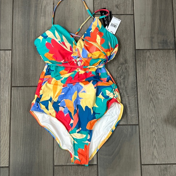 La Blanca Women's Underwire Lace Up One Piece Swimsuit Size 16 - Picture 6 of 8